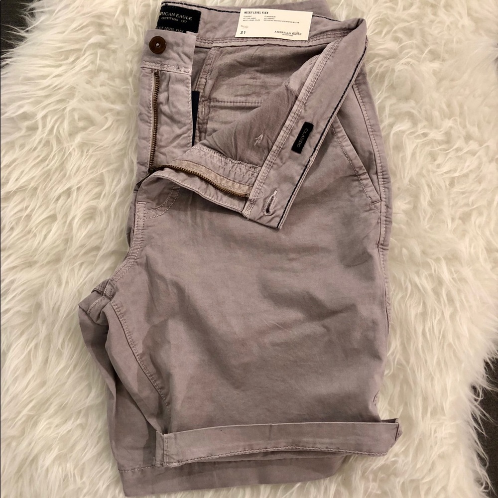 NWT American Eagle Gray Classic Flat Front Shorts